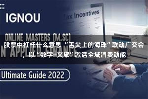 股票中杠杆什么意思 “舌尖上的海珠”联动广交会，以“数字+文旅”激活全域消费动能